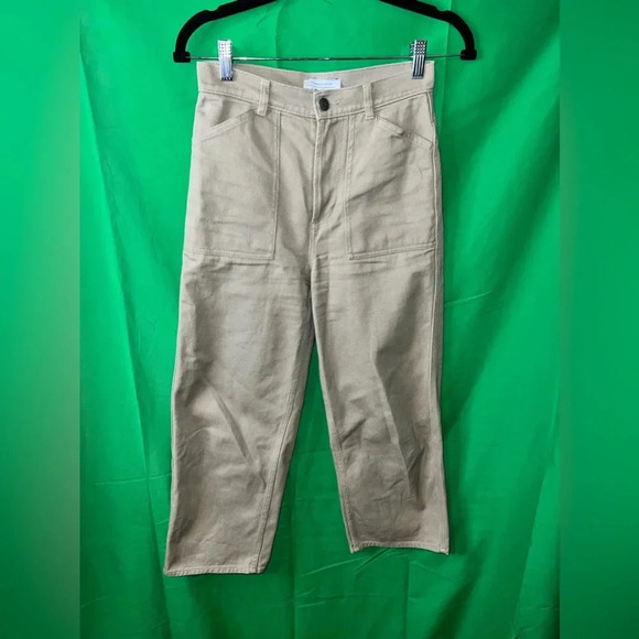 & other stories khaki cropped denim jeans, size 2 - Picture 1 of 5